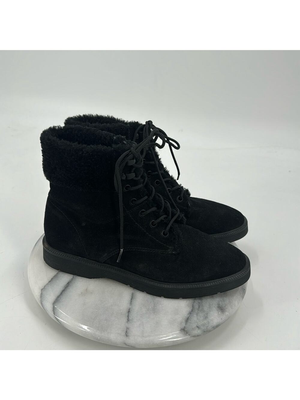 Vince Black Suede lace up winter boots